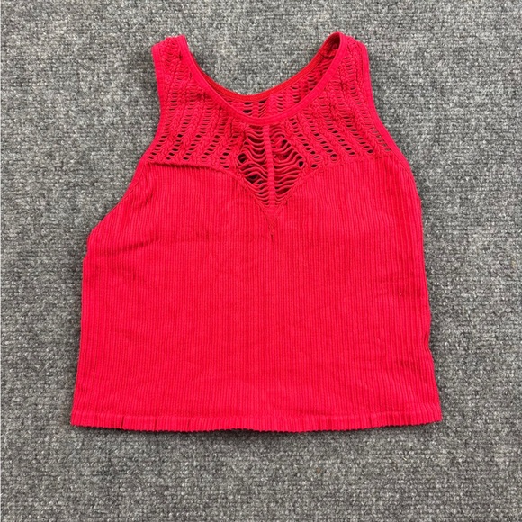 FREE PEOPLE INTIMATELY Women’s Berry Colored Ribbed Racerback Tank size: Med/Lrg - Picture 1 of 5